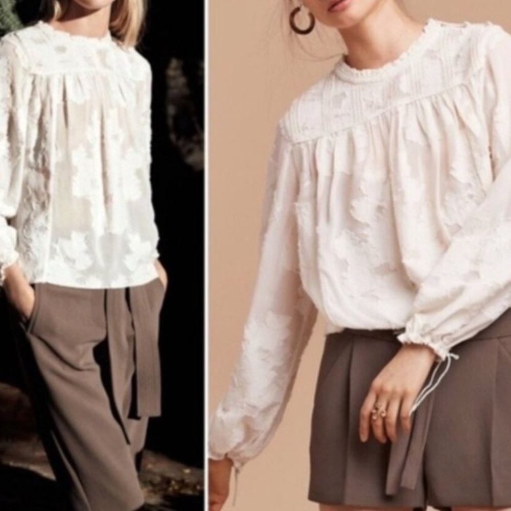 Wilfred Ivory Sheer Blouse